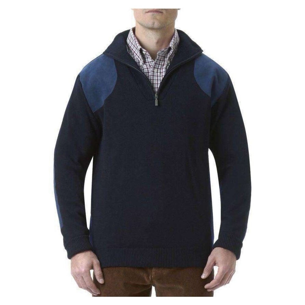 Barbour Sweater Half Zip Storm Loden Merino Wool men's size XL